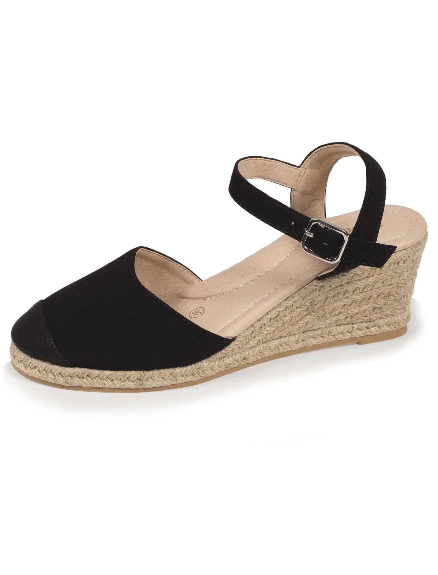 Espadrilles fermées Femme talon Noir