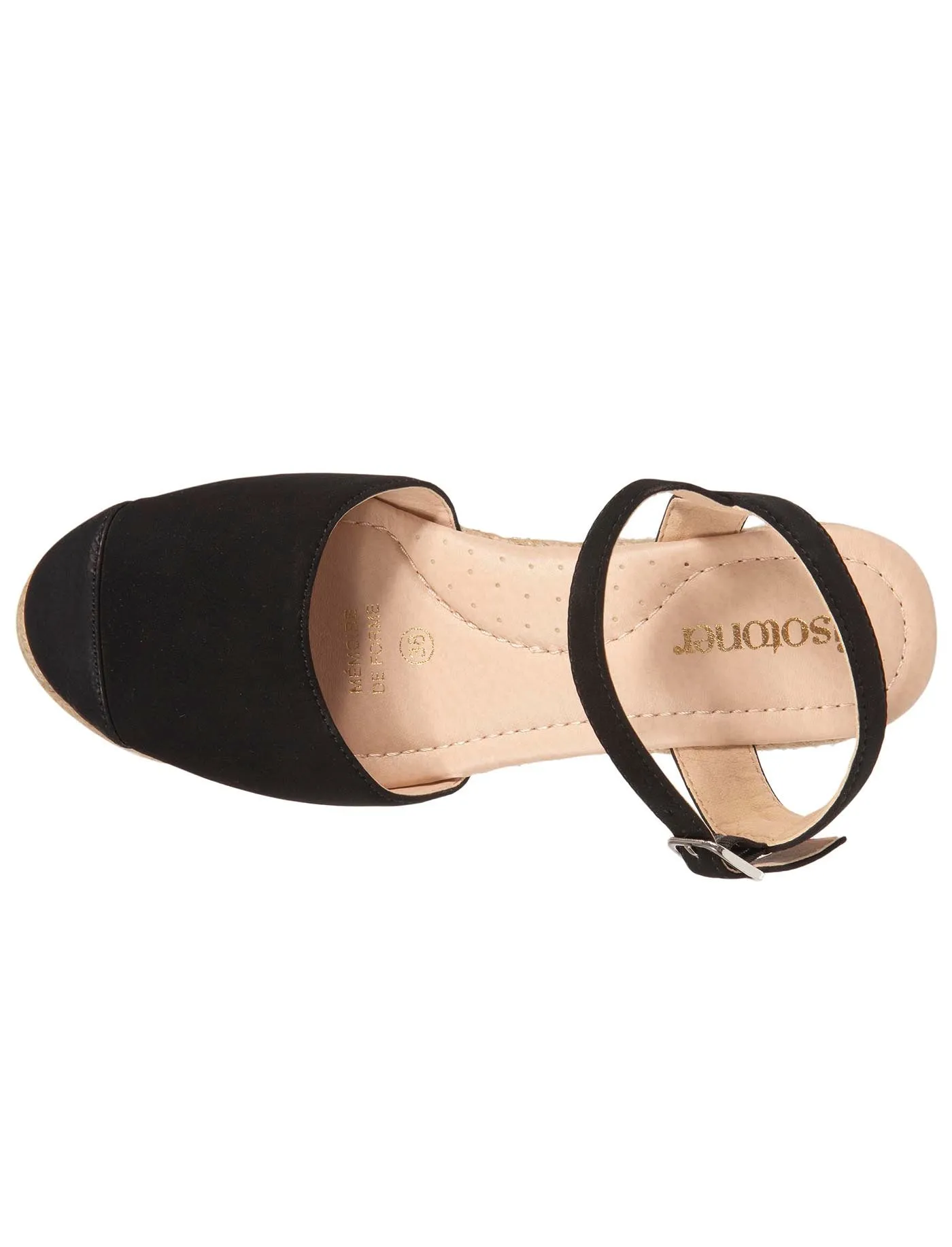 Espadrilles fermées Femme talon Noir