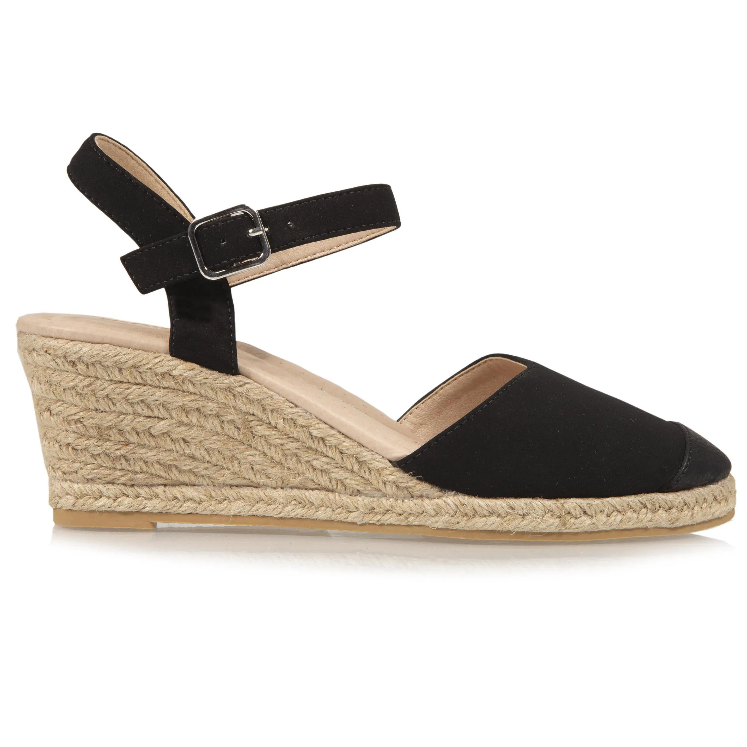 Espadrilles fermées Femme talon Noir