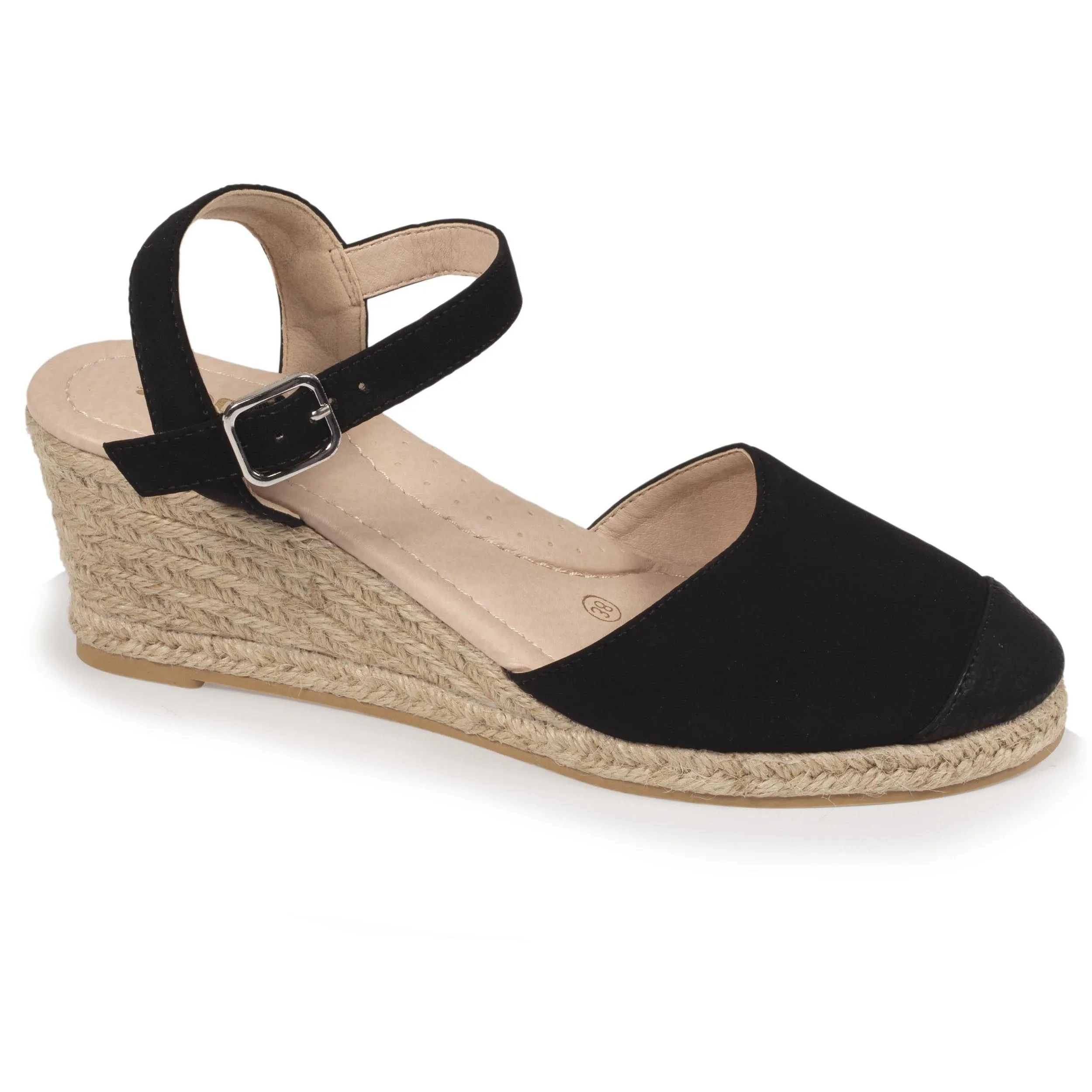 Espadrilles fermées Femme talon Noir