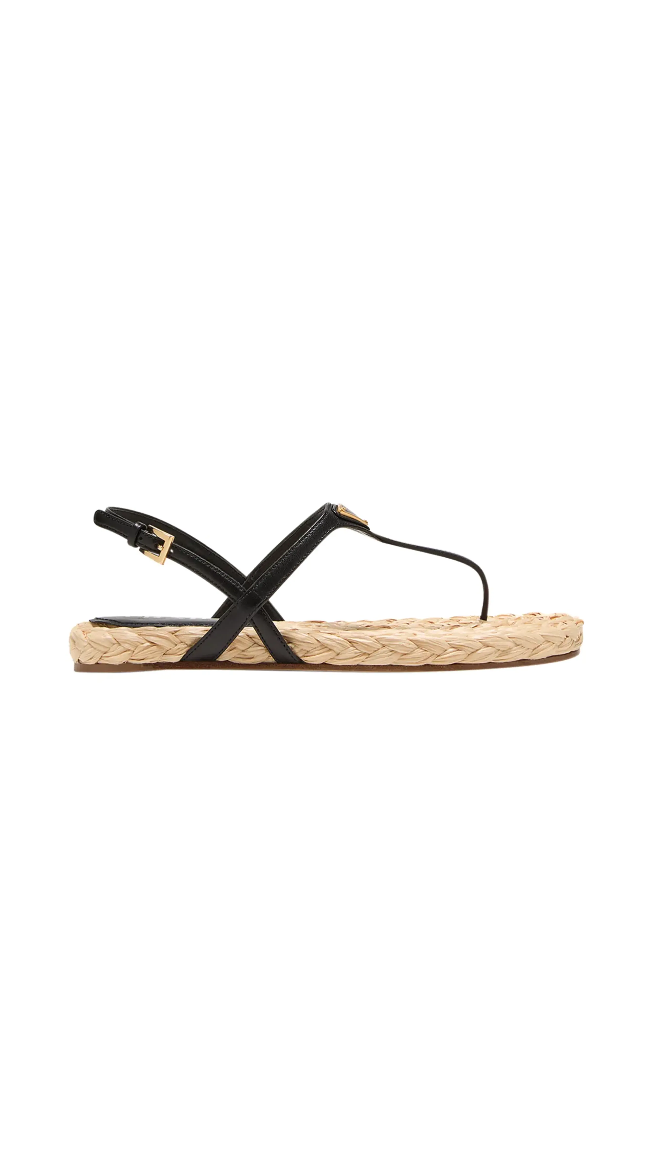 Espadrilles Flat Sandals - Black