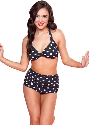 Esther Williams Polka Dot Bikini Bottoms Black