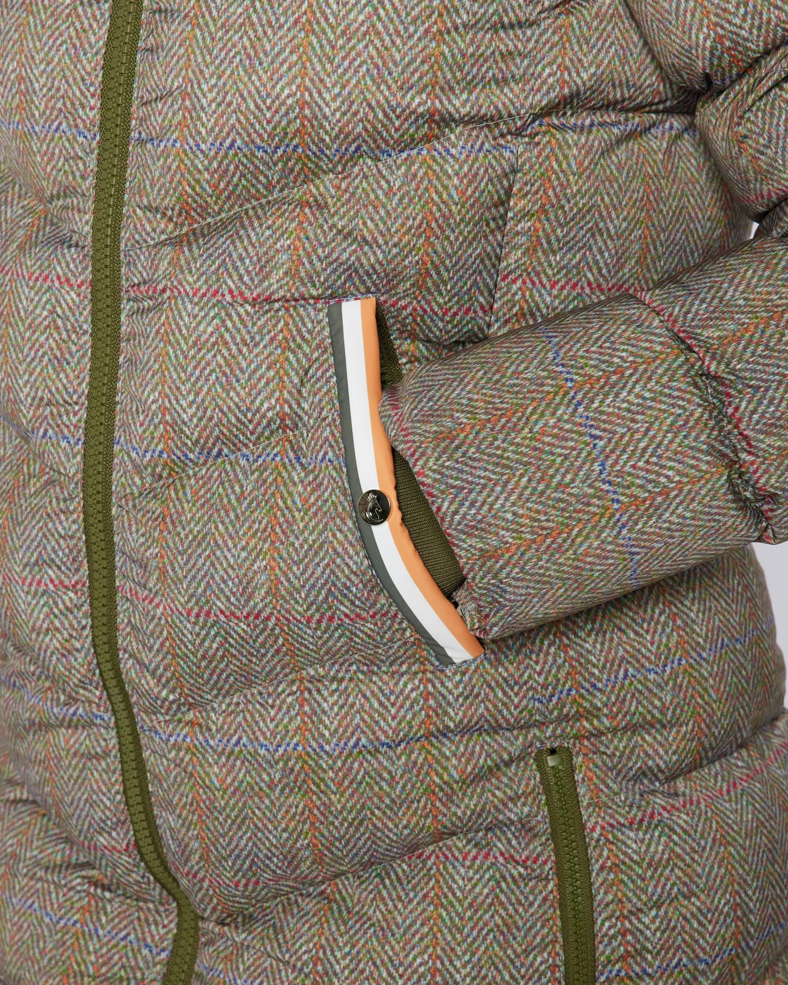 Exclusive Long Tweed Puffer Coat / Jacket - Detachable Hood