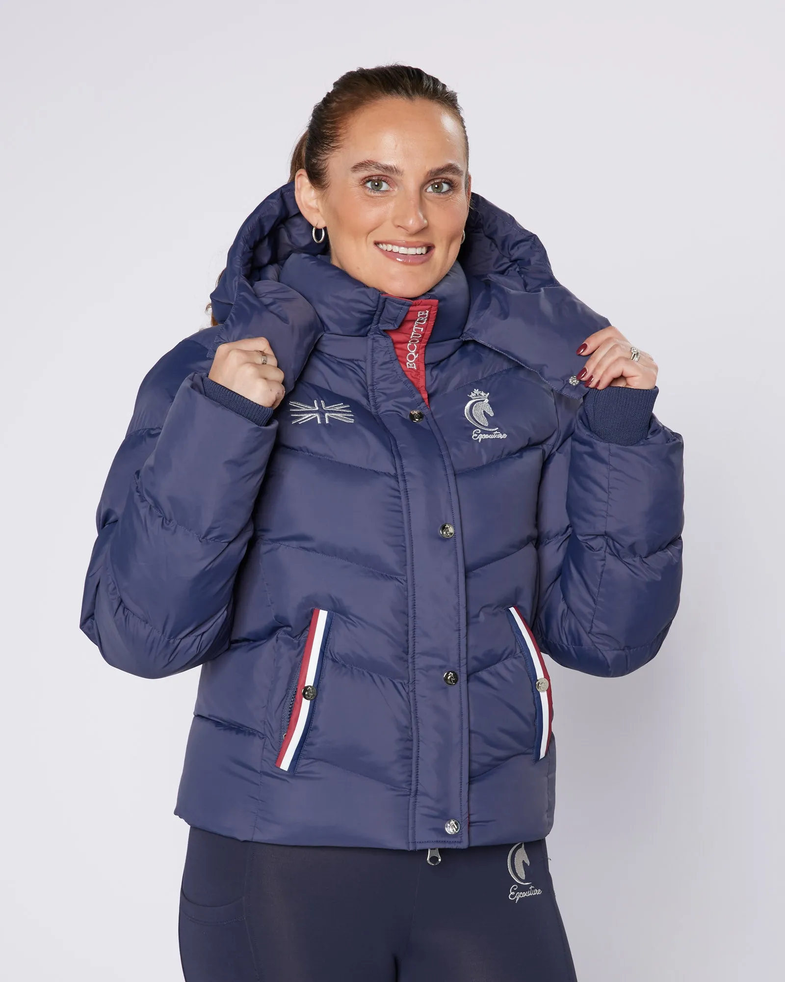 Exclusive Short Navy Puffer Coat  / Jacket - Detachable Hood