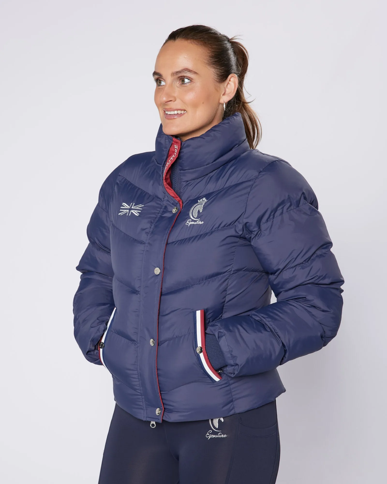 Exclusive Short Navy Puffer Coat  / Jacket - Detachable Hood