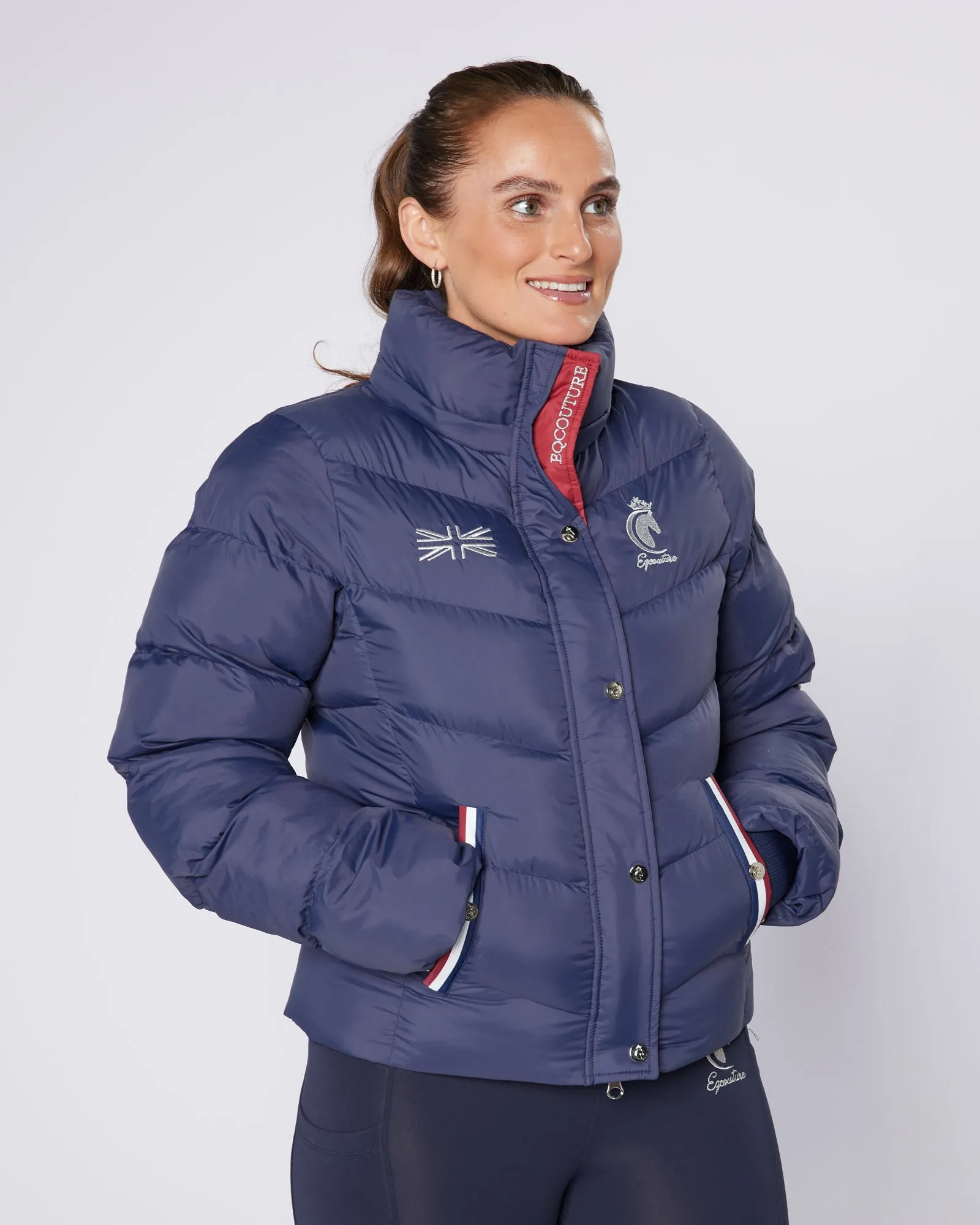 Exclusive Short Navy Puffer Coat  / Jacket - Detachable Hood