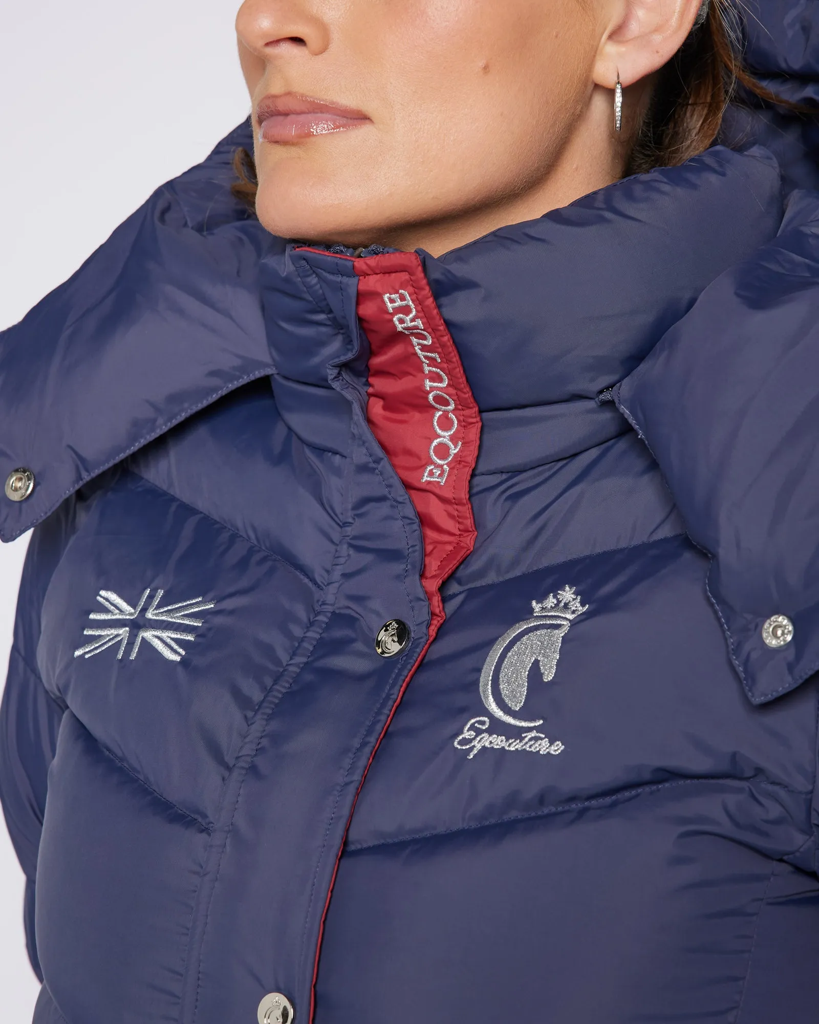 Exclusive Short Navy Puffer Coat  / Jacket - Detachable Hood