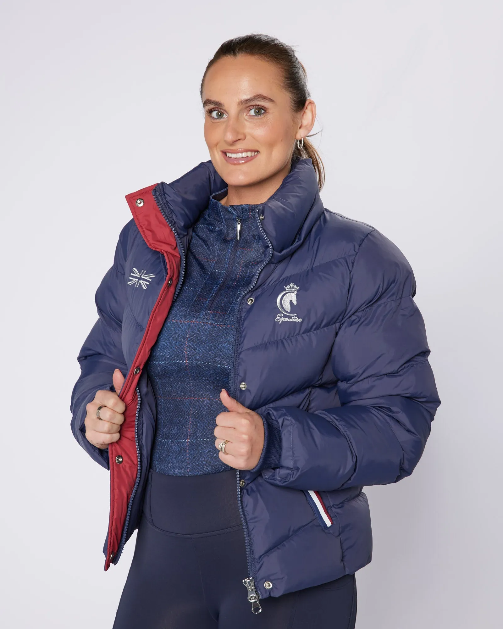 Exclusive Short Navy Puffer Coat  / Jacket - Detachable Hood