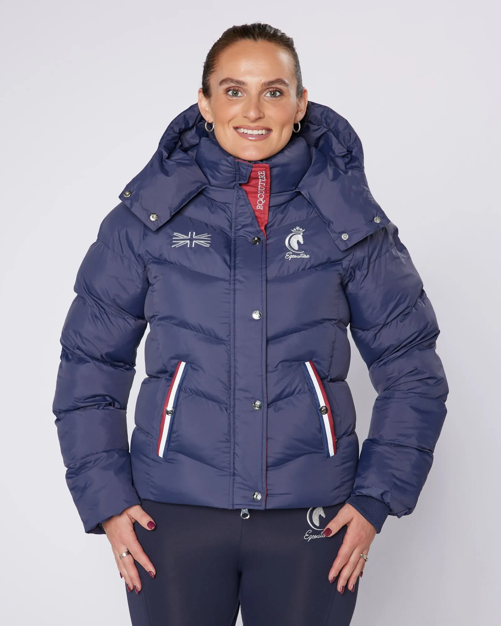 Exclusive Short Navy Puffer Coat  / Jacket - Detachable Hood