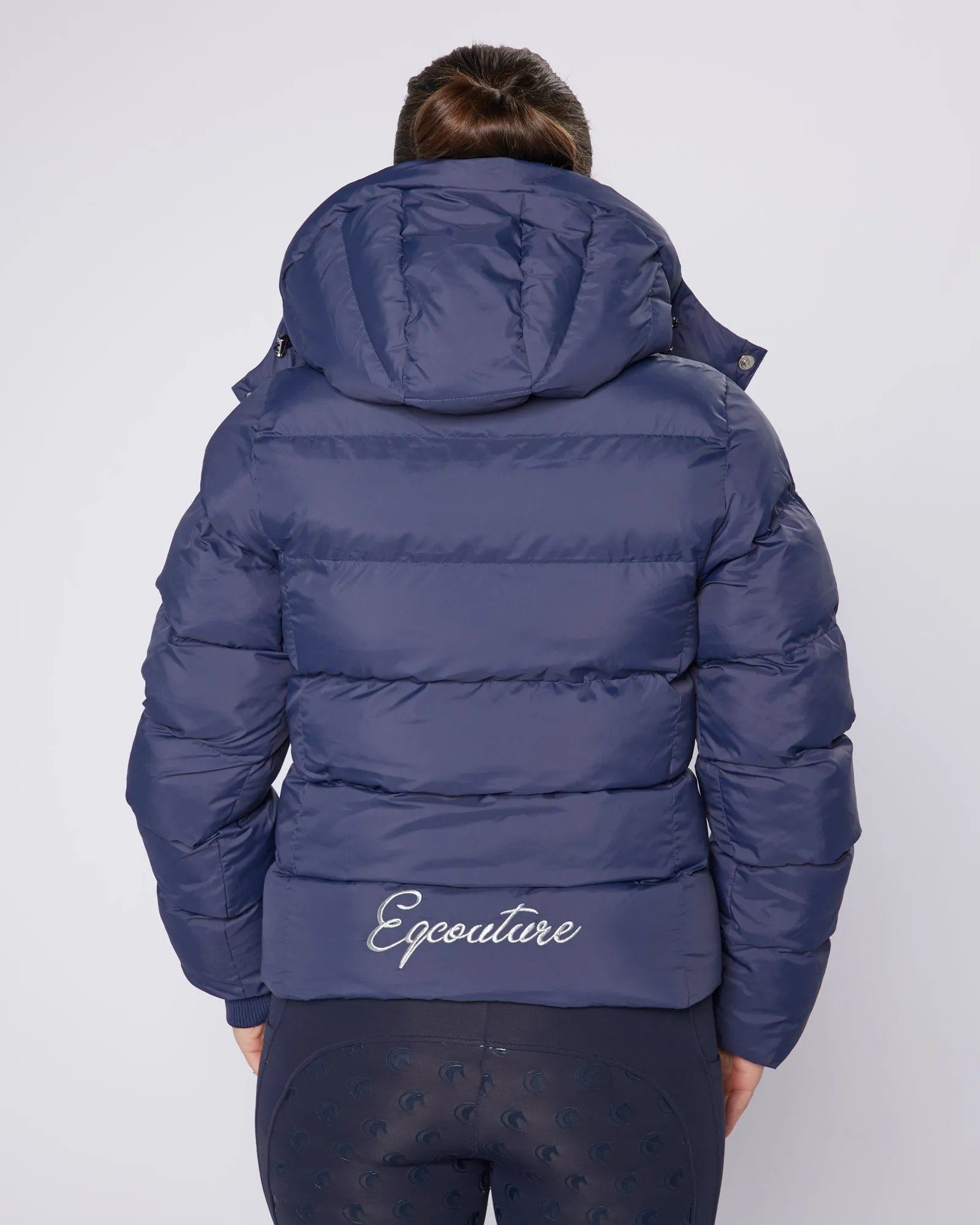 Exclusive Short Navy Puffer Coat  / Jacket - Detachable Hood