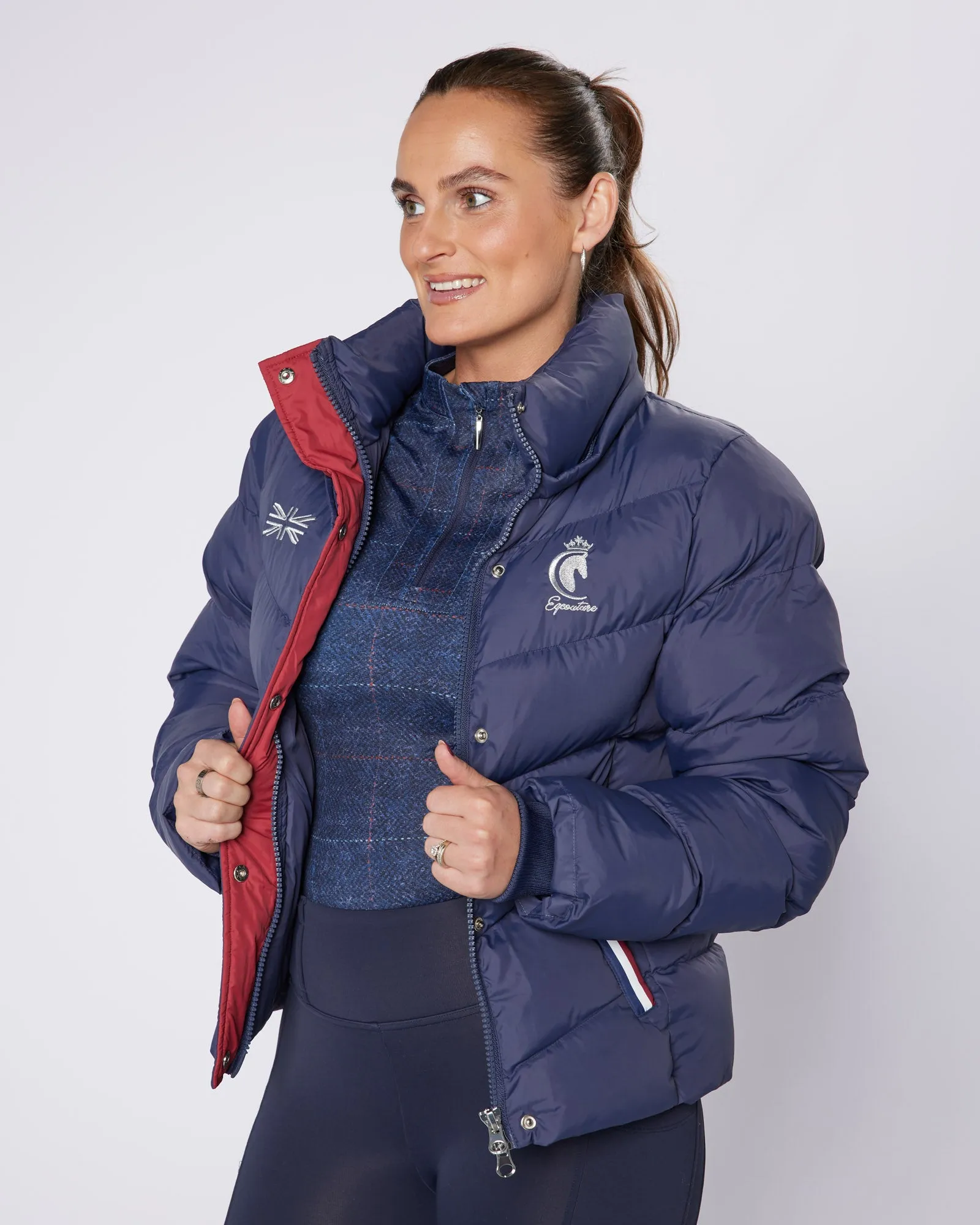 Exclusive Short Navy Puffer Coat  / Jacket - Detachable Hood