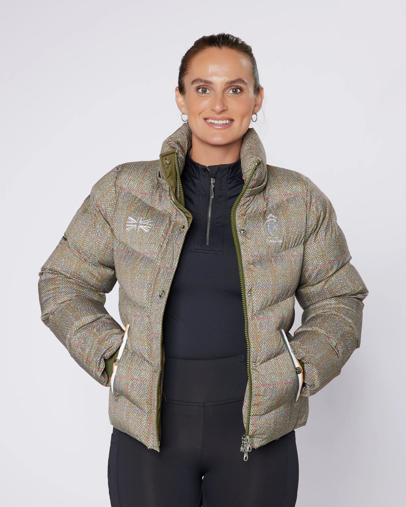 Exclusive Short Tweed Puffer Coat  / Jacket - Detachable Hood