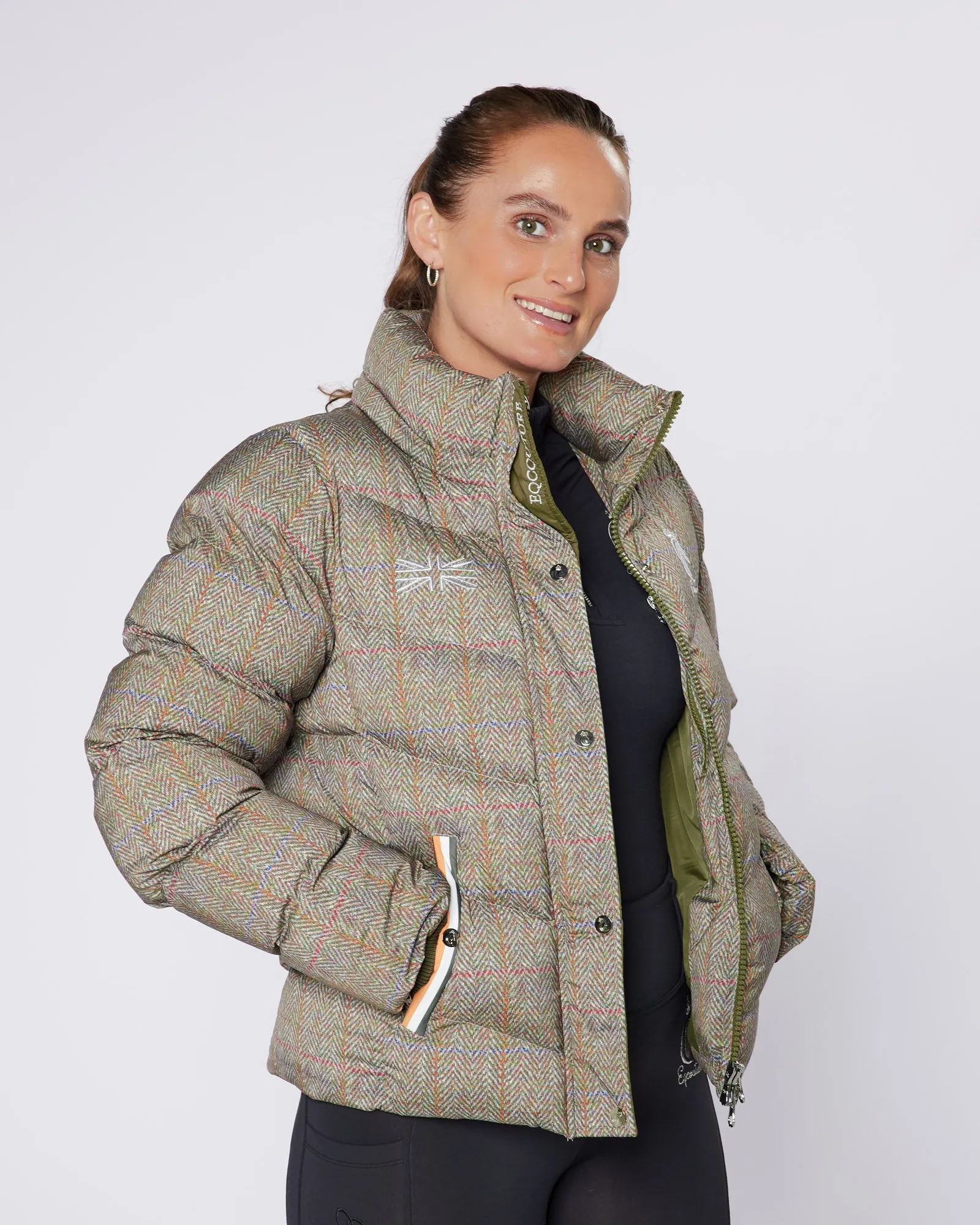 Exclusive Short Tweed Puffer Coat  / Jacket - Detachable Hood