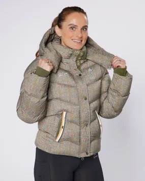 Exclusive Short Tweed Puffer Coat  / Jacket - Detachable Hood