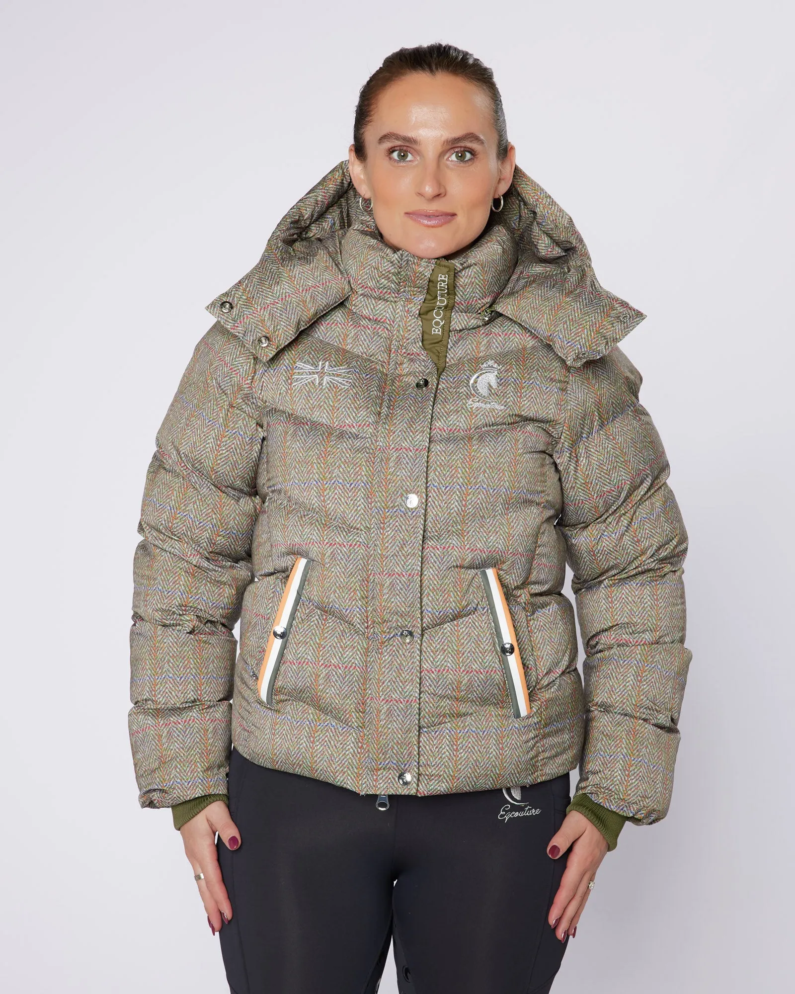 Exclusive Short Tweed Puffer Coat  / Jacket - Detachable Hood