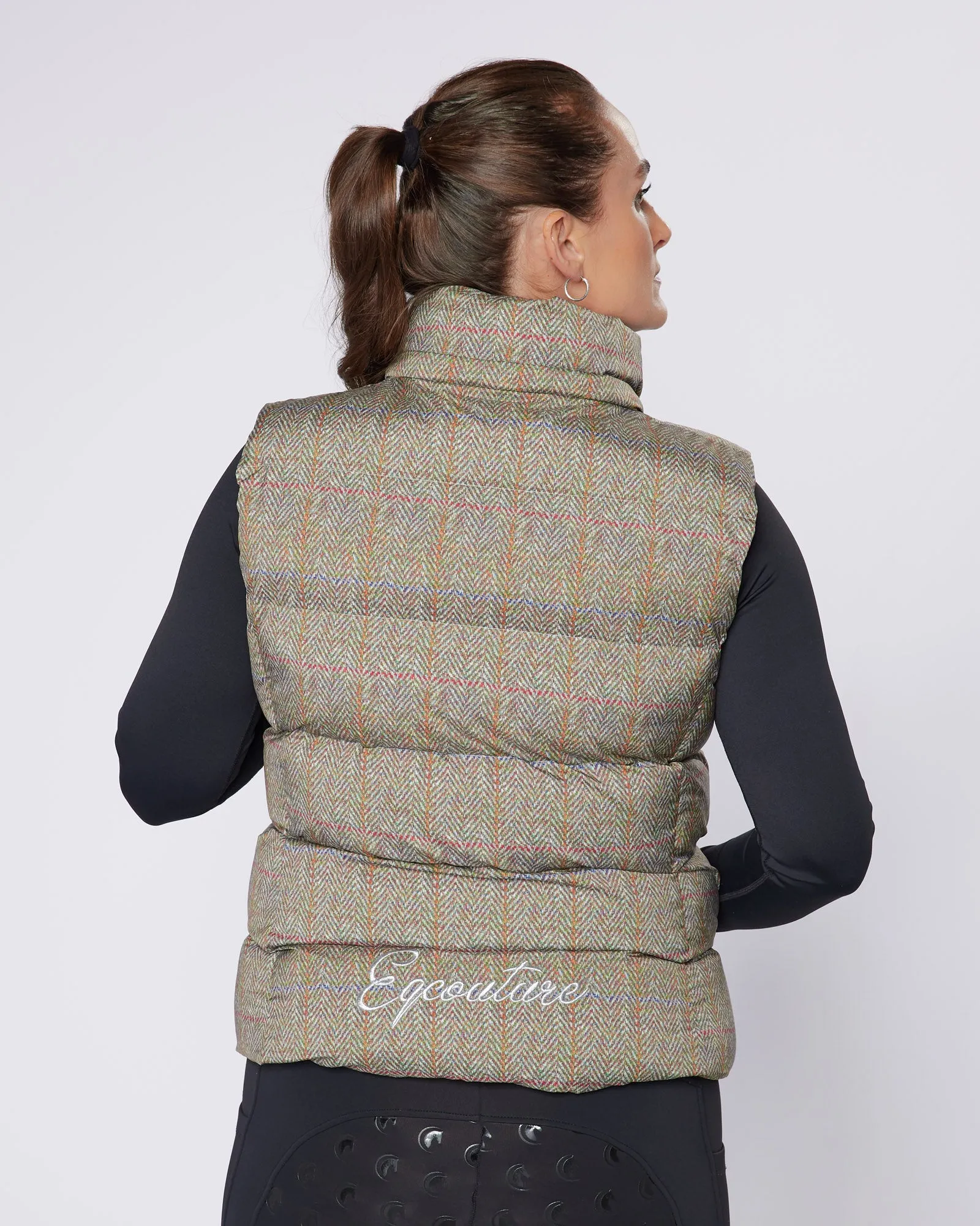 Exclusive Tweed Puffer Gilet - Detachable Hood