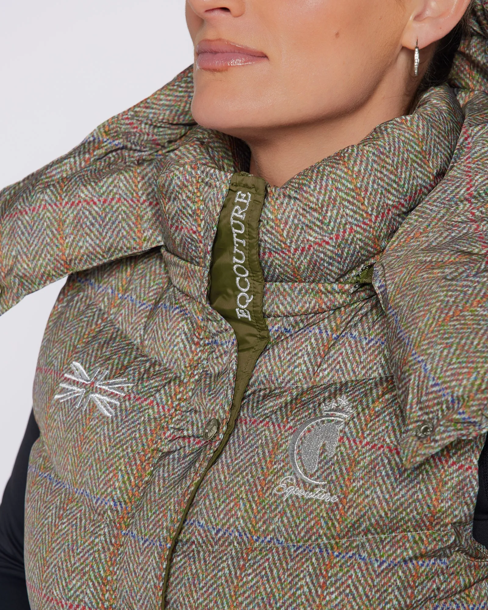 Exclusive Tweed Puffer Gilet - Detachable Hood