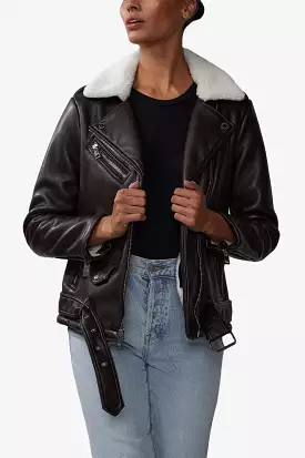 Faux Shearling Belted Jacket