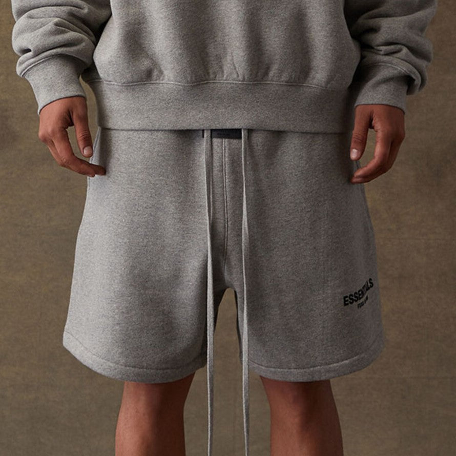 FEAR OF GOD Essentials Felt Logo Sweat Shorts Dark Oatmeal