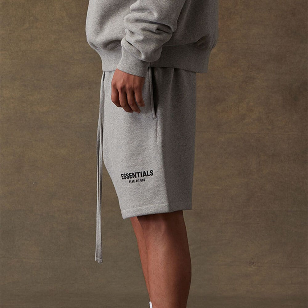 FEAR OF GOD Essentials Felt Logo Sweat Shorts Dark Oatmeal