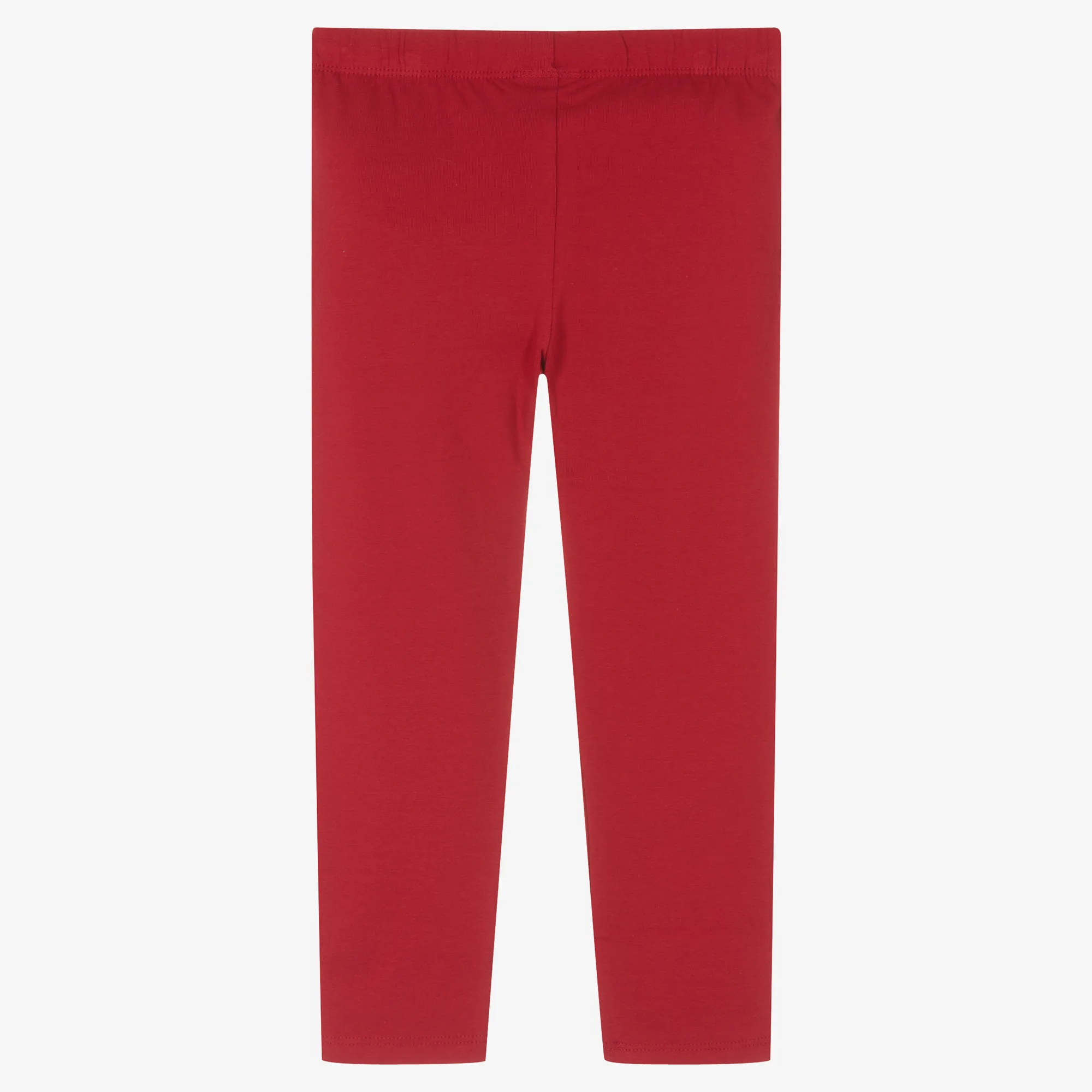 Girls Red Cotton Leggings