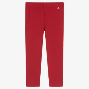 Girls Red Cotton Leggings