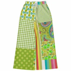 Green Anjou Pear SW Patchwork Stretchy Phat Bellbottoms