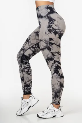 Grey Tie Dye Scrunch Leggings