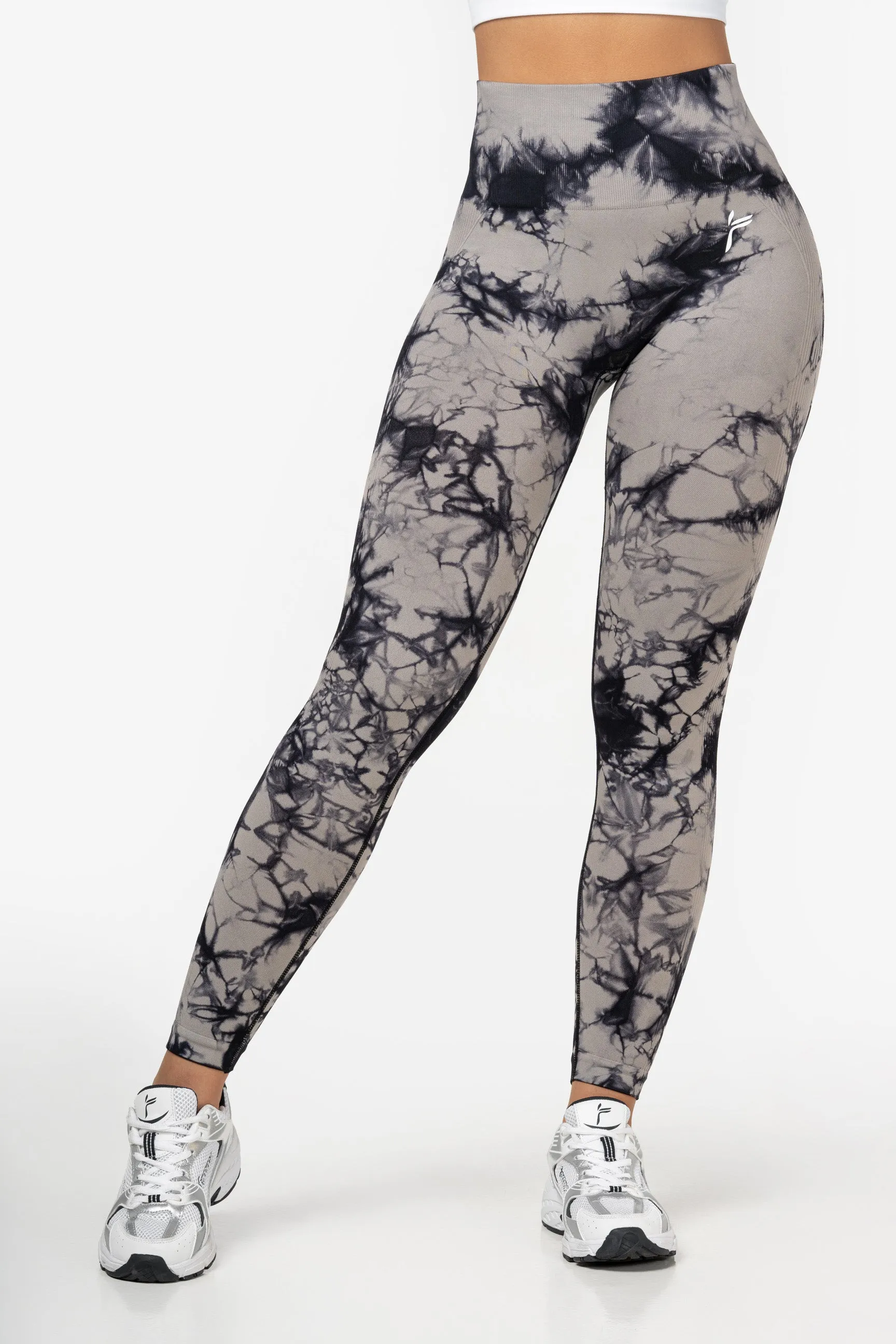 Grey Tie Dye Scrunch Leggings