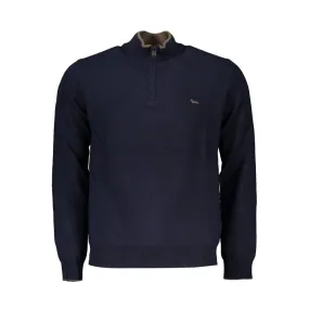 Harmont & Blaine Elegant Contrast Detail Half Zip Sweater