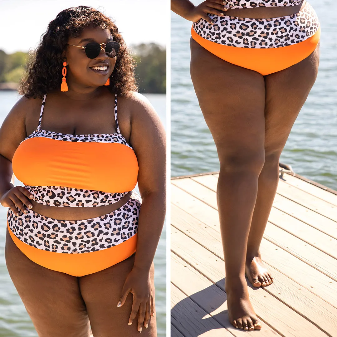 Hidden Islands Swim Bottoms, Neon Orange