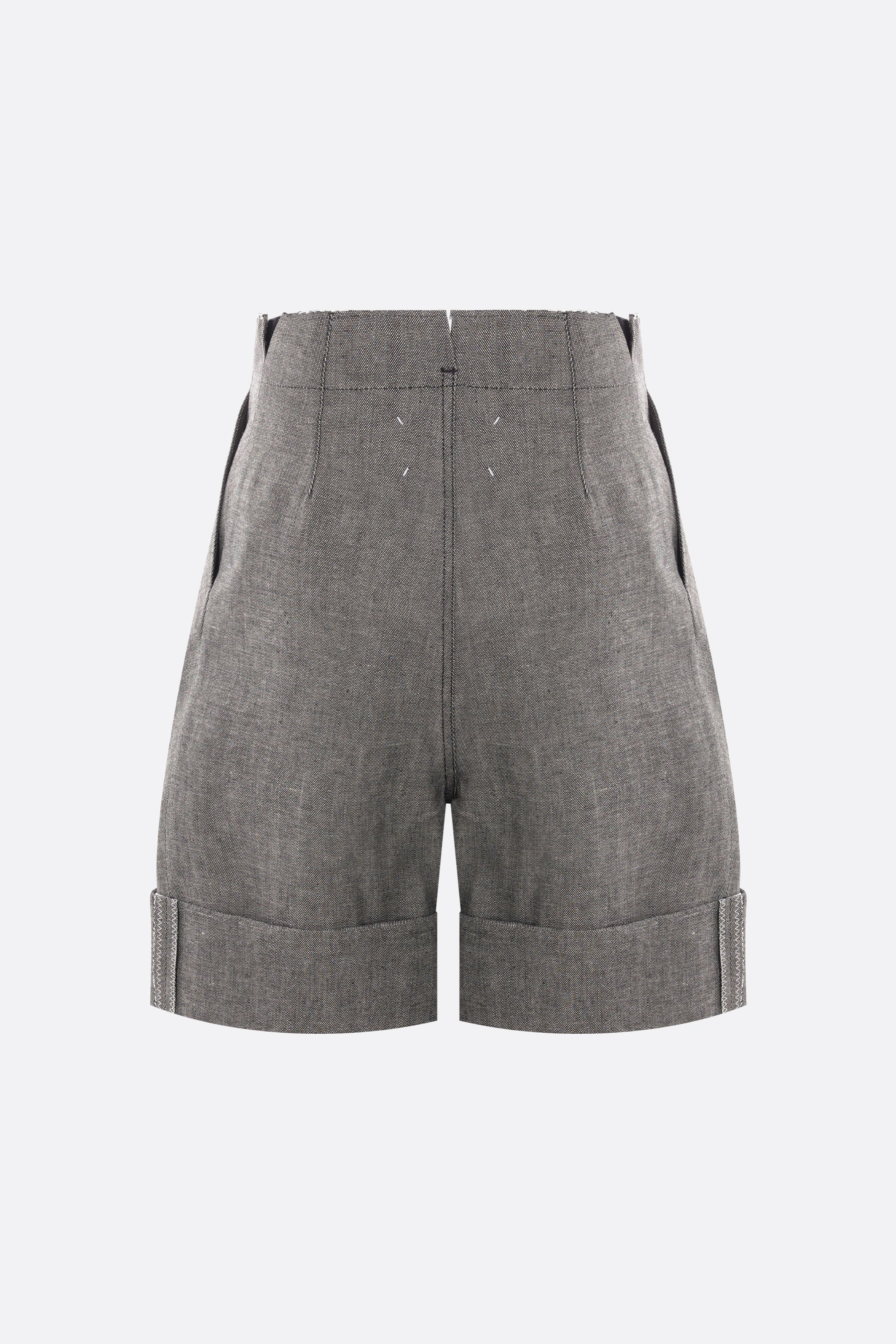 high-waist cotton shorts