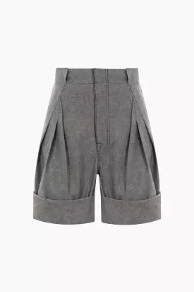 high-waist cotton shorts