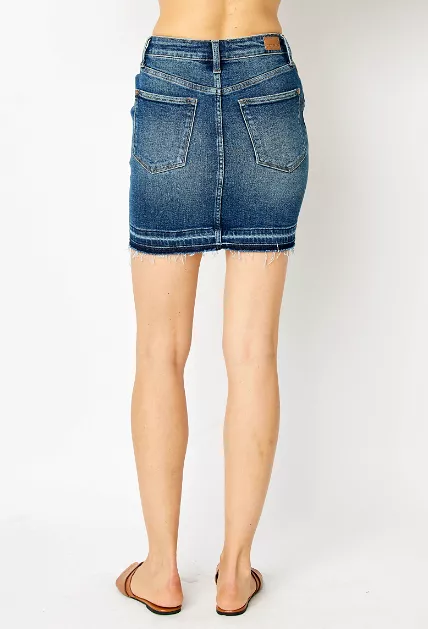 High Waist Tummy Control Denim Skirt by Judy Blue