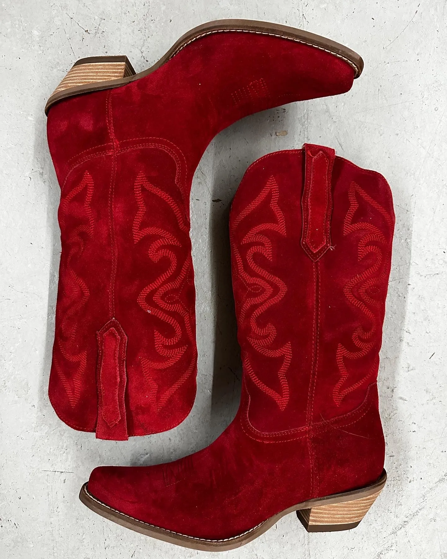 Homeward Bound Red Suede Boots (DS) - BACKORDER NOVEMBER 2024