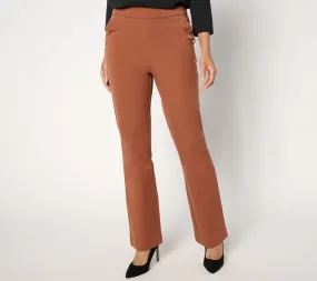 Isaac Mizrahi Live! Regular 24/7 Stretch Bootcut Pants w/ Buttons