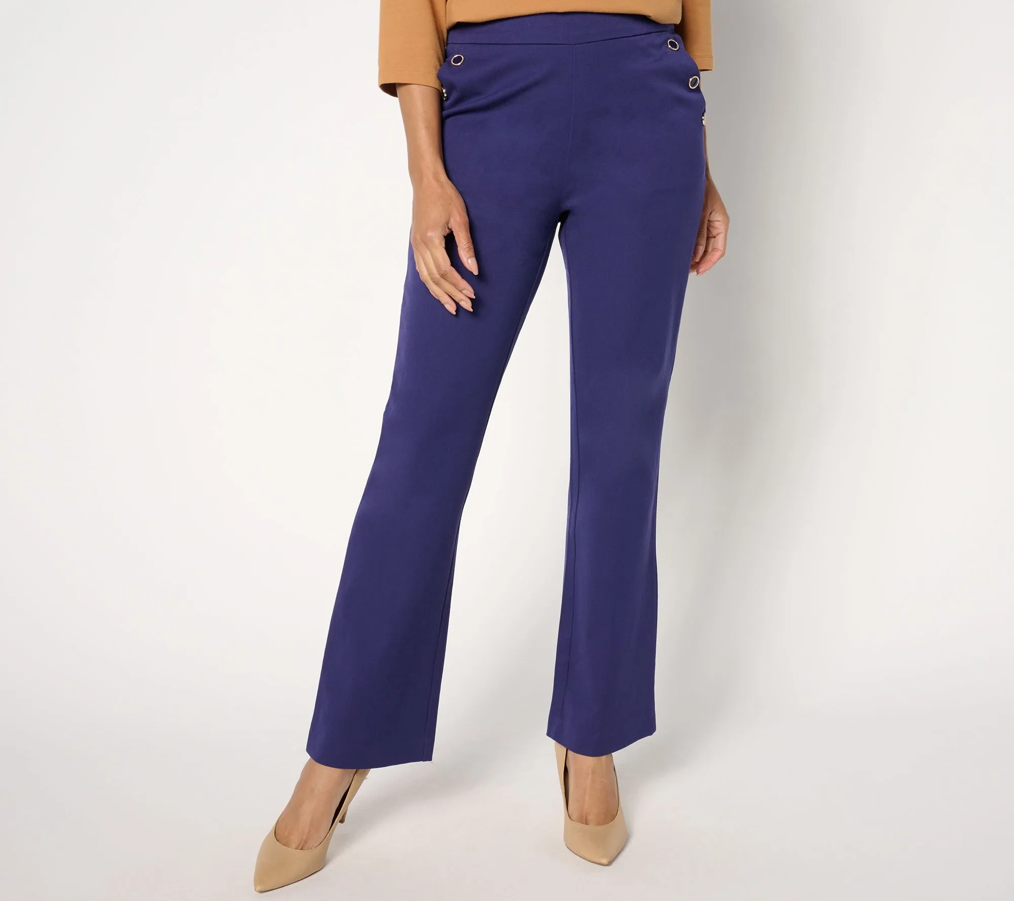 Isaac Mizrahi Live! Tall 24/7 Stretch Bootcut Pants w/ Buttons