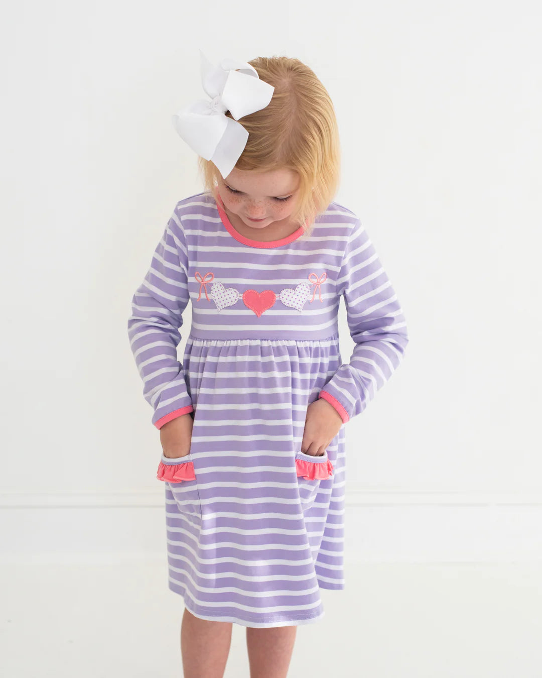 Jellybean - Heart Banner Applique Pocket Dress