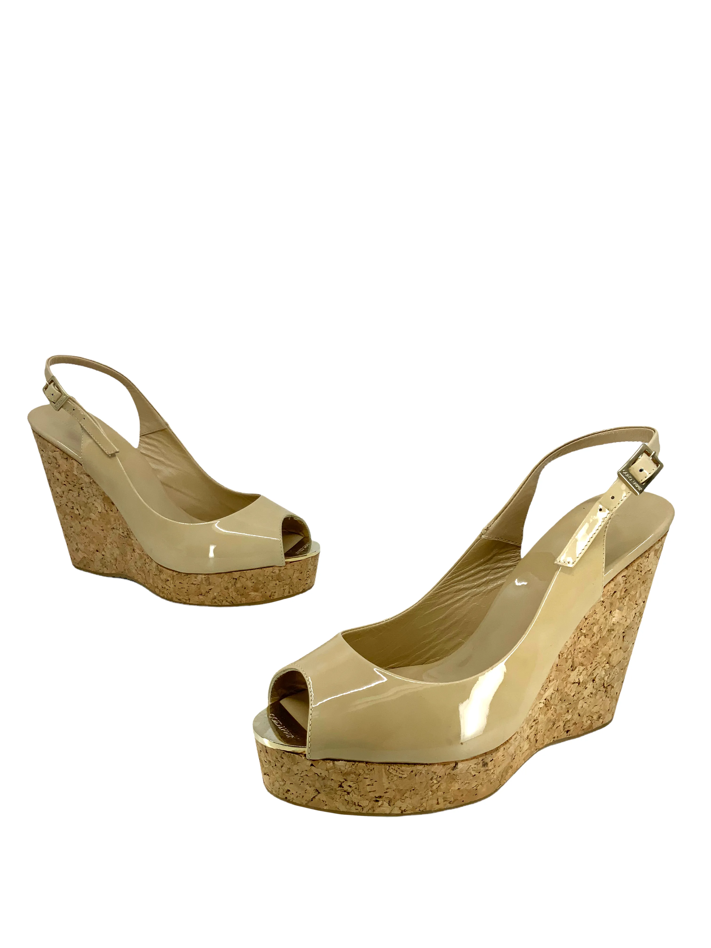 Jimmy Choo Prova Cork Wedge Slingback Sandals Size 11