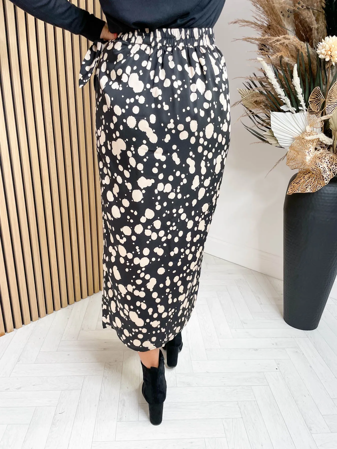 Jora Wrap Midi Skirt - Polka