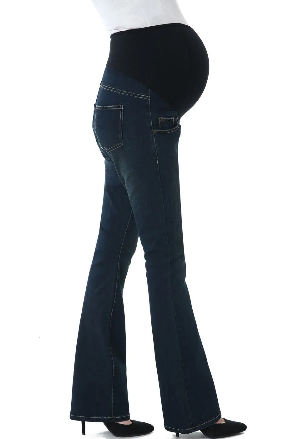 Kimi + Kai Maternity Leni Modern Boot Cut Denim Jeans