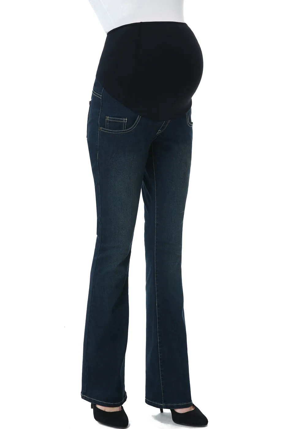 Kimi + Kai Maternity Leni Modern Boot Cut Denim Jeans