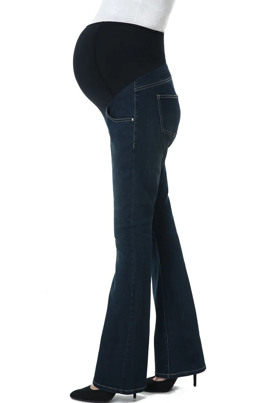 Kimi + Kai Maternity Leni Modern Boot Cut Denim Jeans