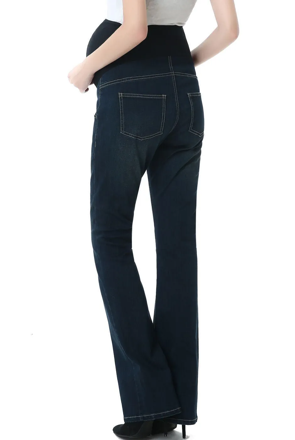 Kimi + Kai Maternity Leni Modern Boot Cut Denim Jeans