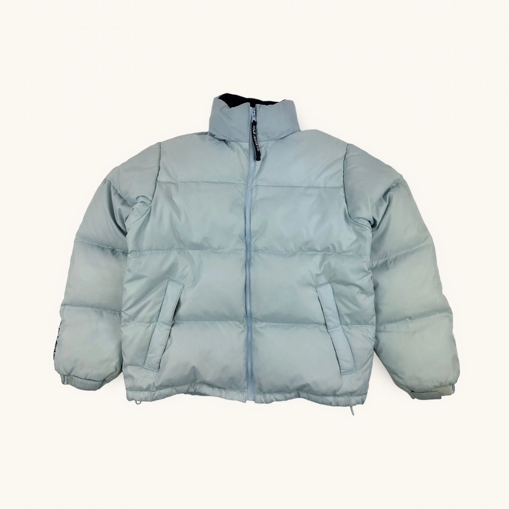 Light Blue 90s Polo Jeans Ralph Lauren Puffer Jacket Coat (M)