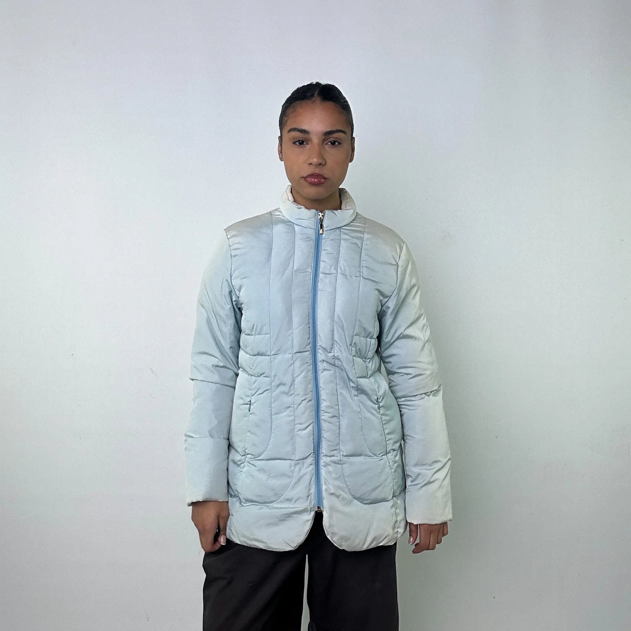 Light Blue y2ks Moncler Puffer Jacket Coat (M)