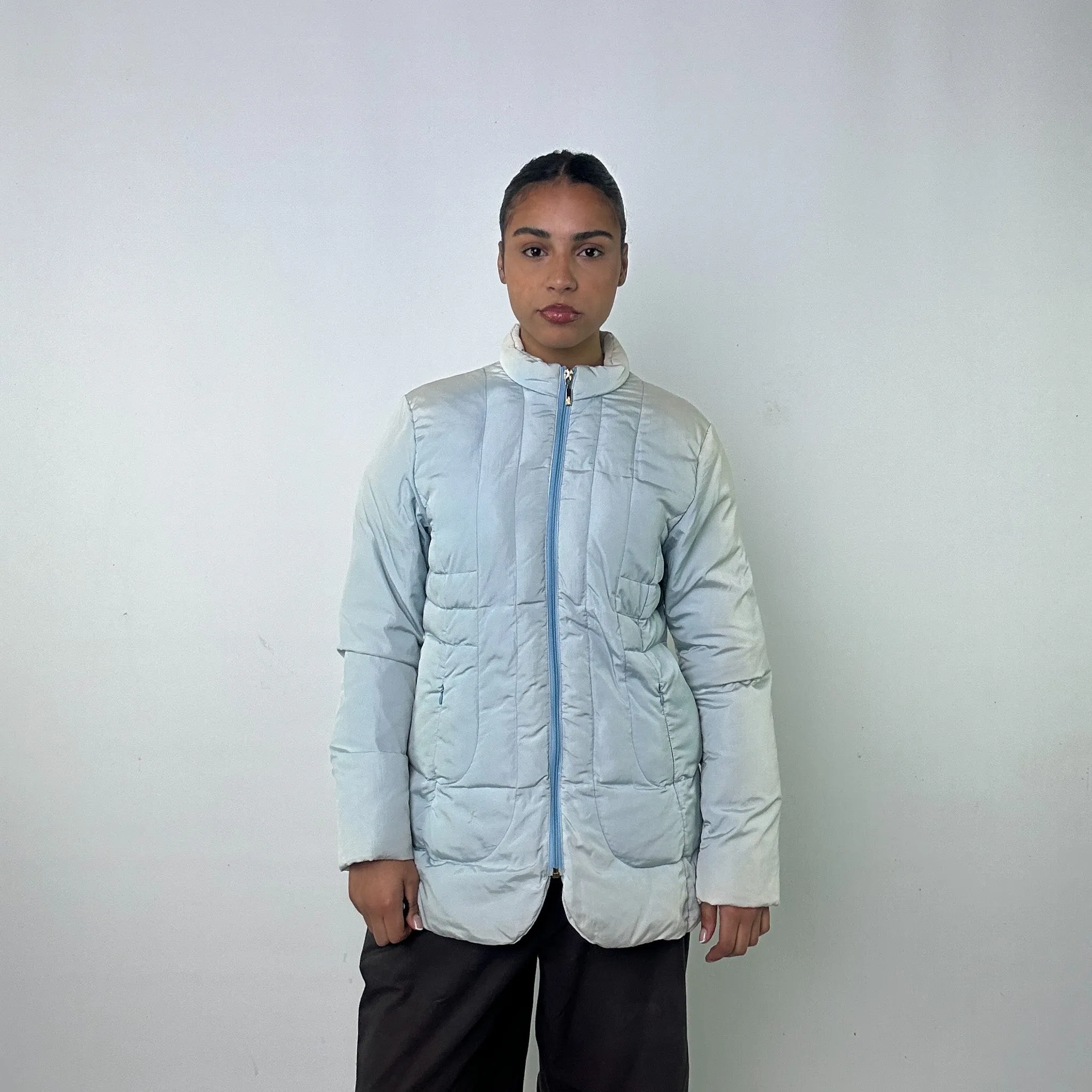 Light Blue y2ks Moncler Puffer Jacket Coat (M)