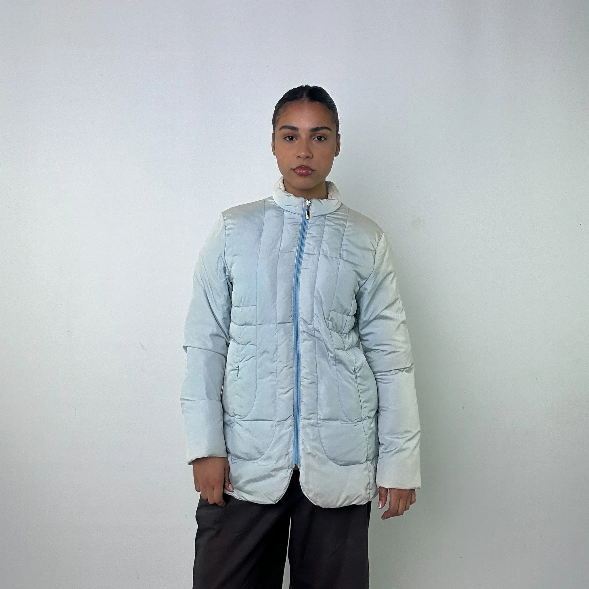 Light Blue y2ks Moncler Puffer Jacket Coat (M)