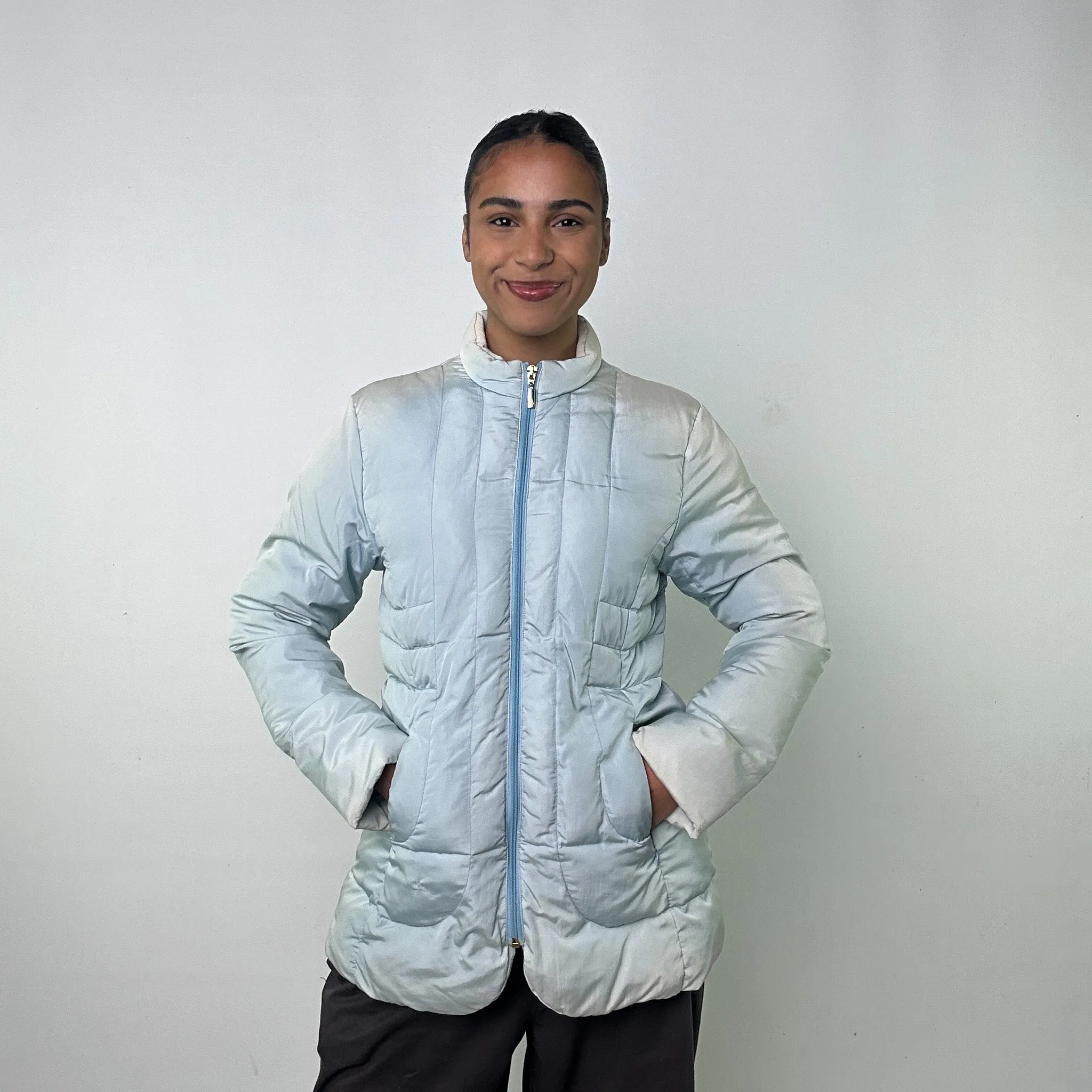 Light Blue y2ks Moncler Puffer Jacket Coat (M)