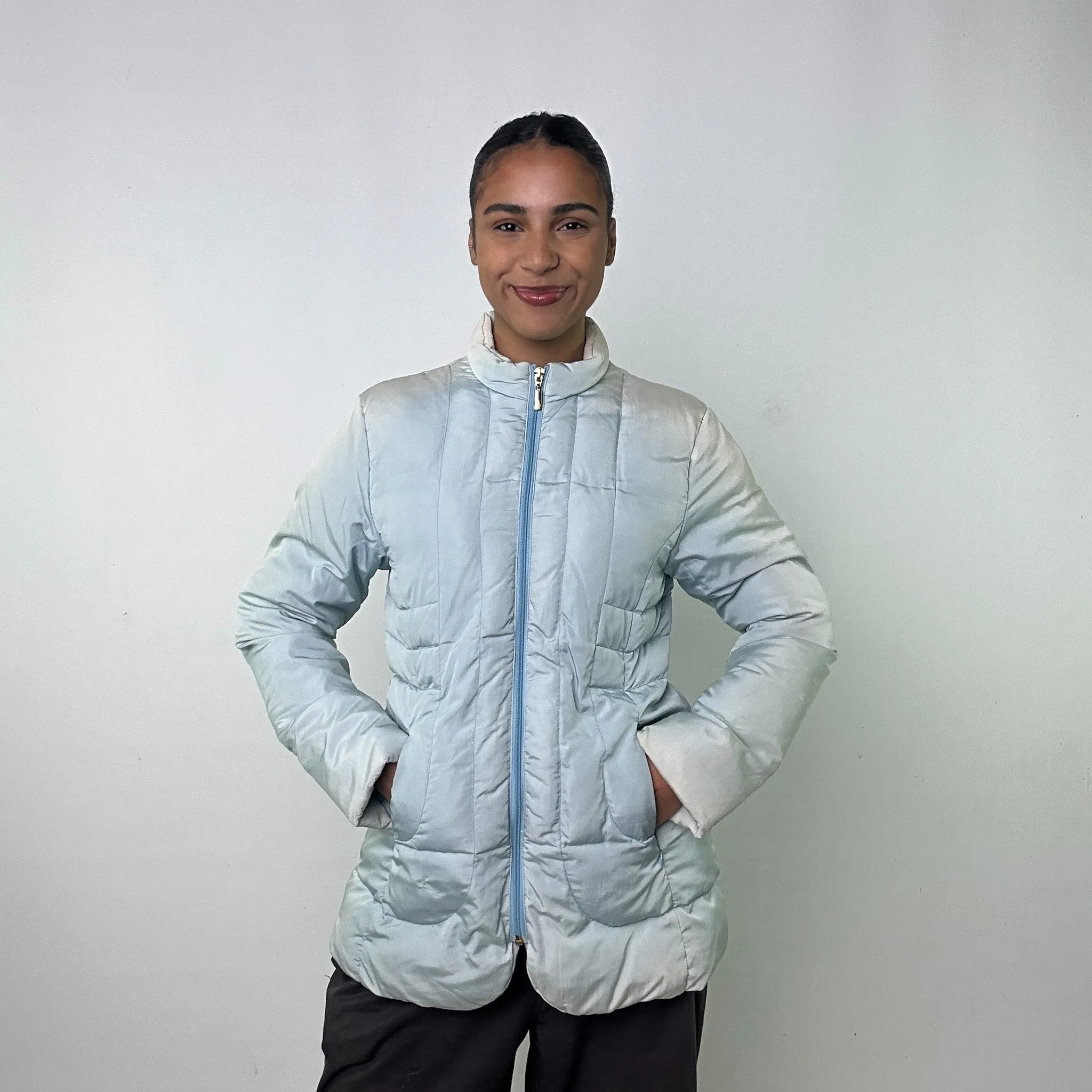 Light Blue y2ks Moncler Puffer Jacket Coat (M)